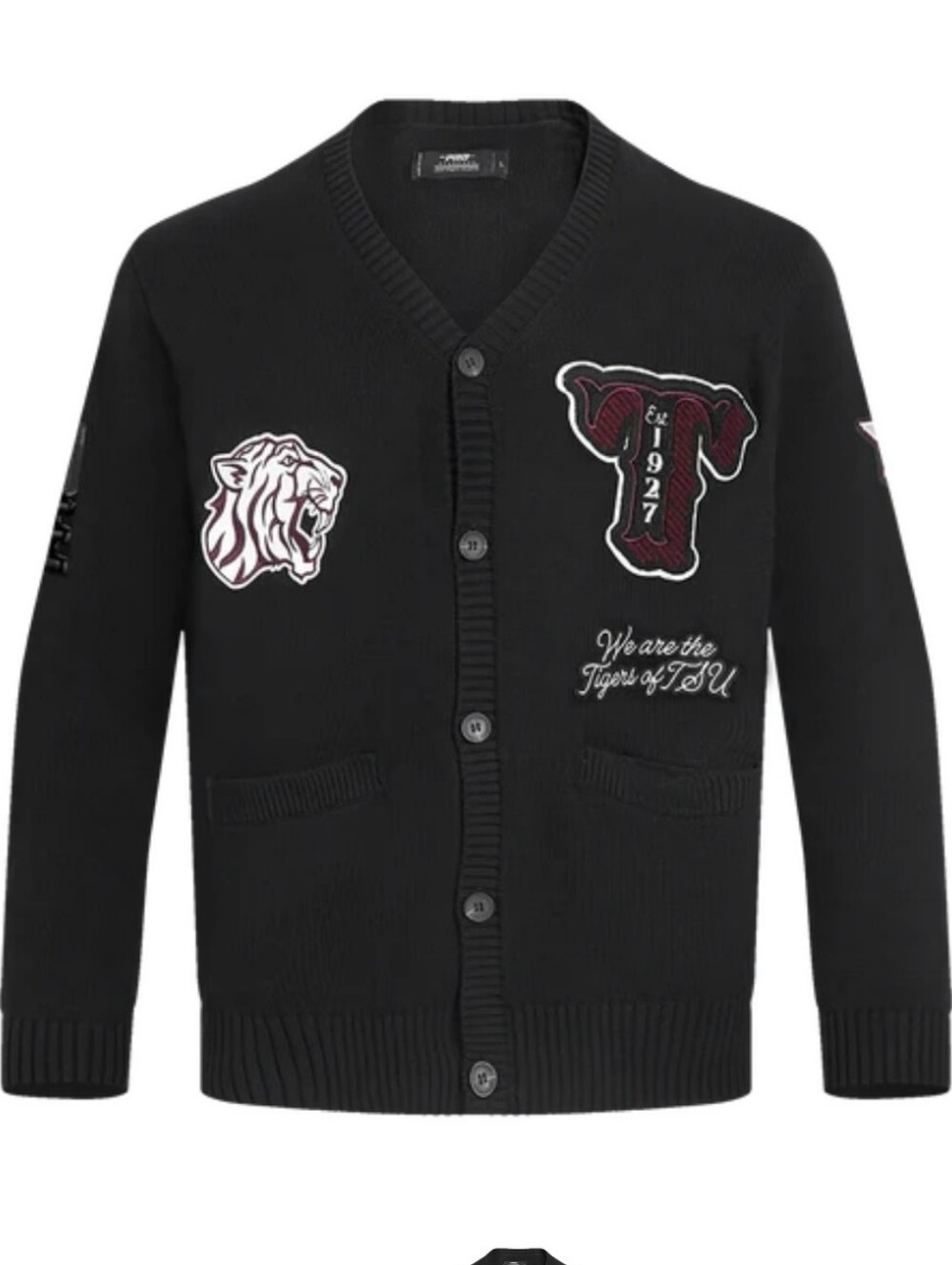 NWT Men's Texas Southern University Pro Standard Patch-Embroidered Cardigan